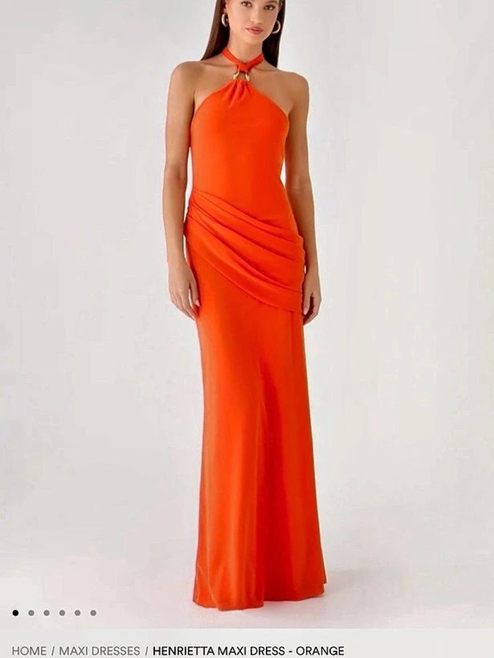 Peppermayo Henrietta Maxi Dress Orange Halter Size 6